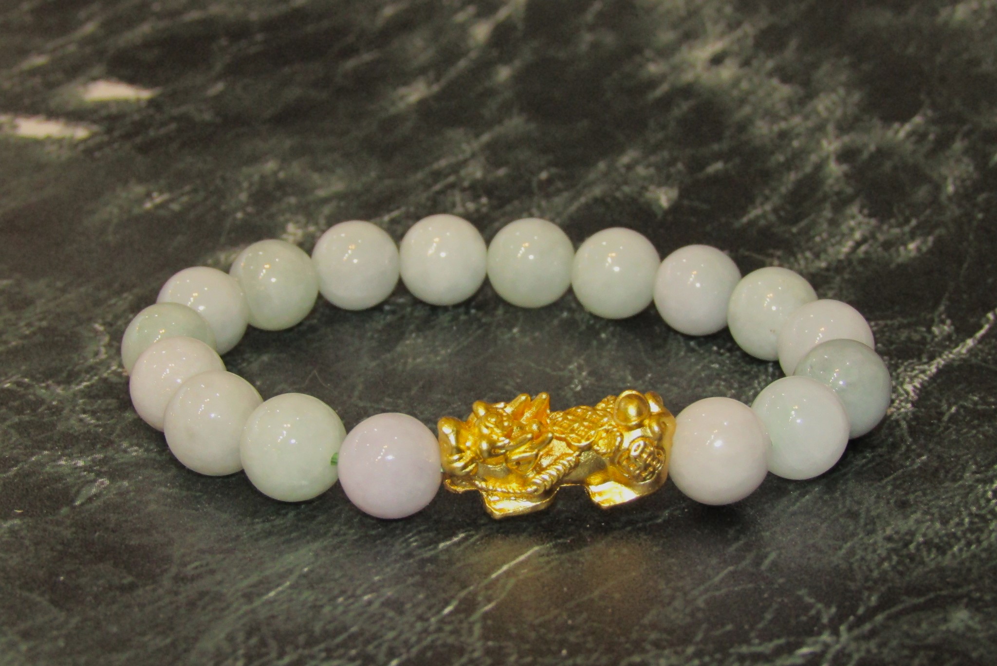 金運爆上げ 貴重！奥深い輝き！主玉7mm五色メノウ石製パワー